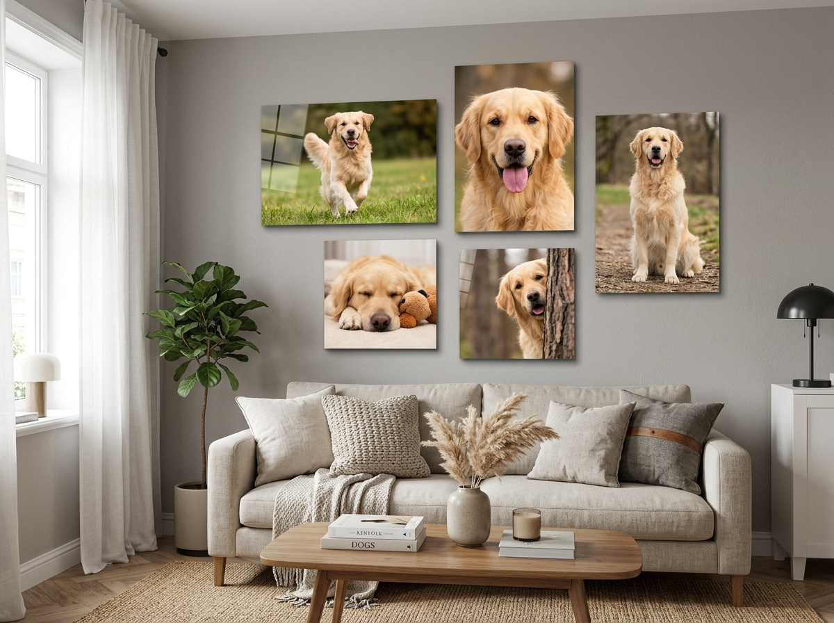 Custom dog metal print wall collage