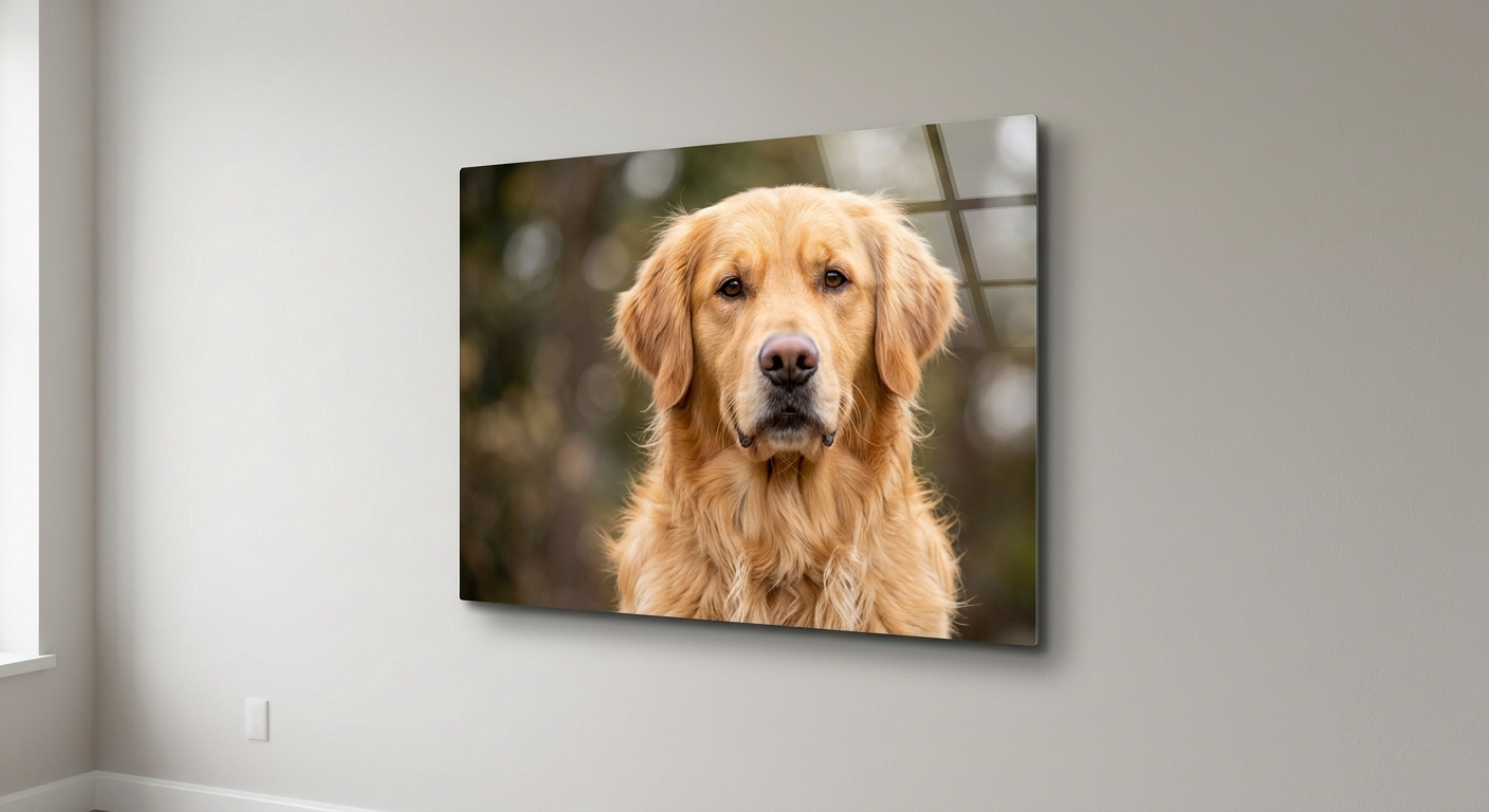 Metal print of a happy dog