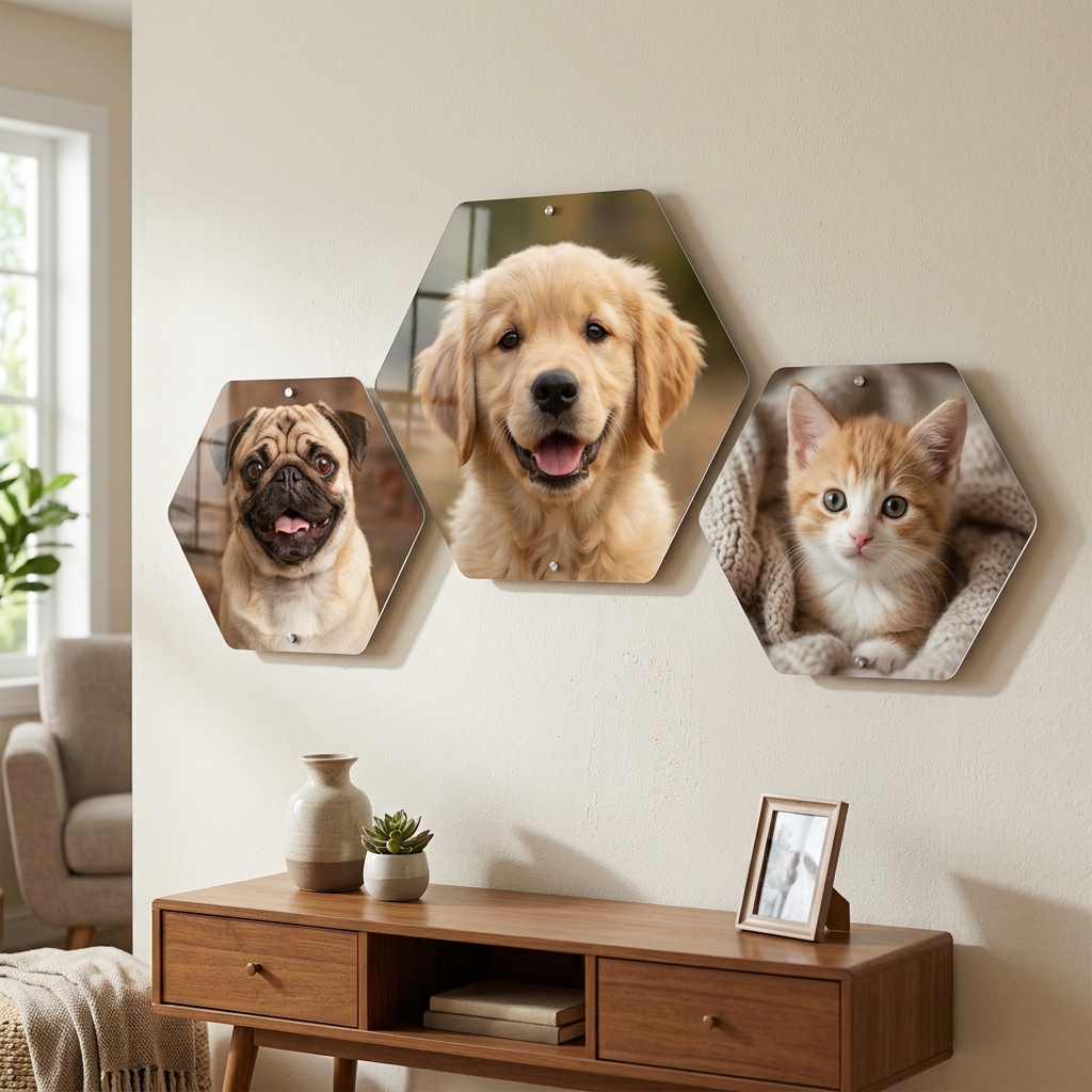 Hexagon metal print