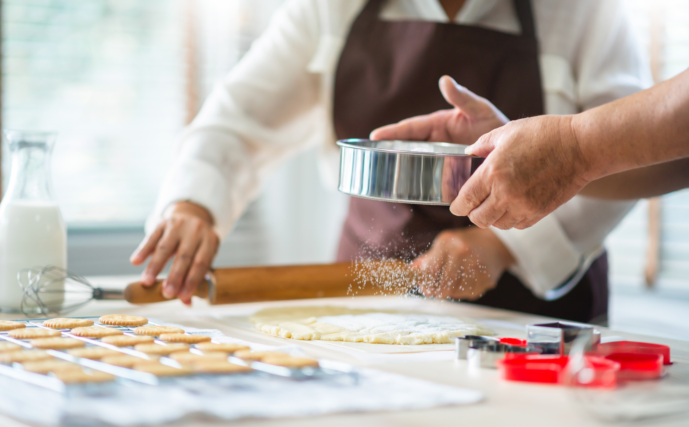 Grandparents and Grandkids baking