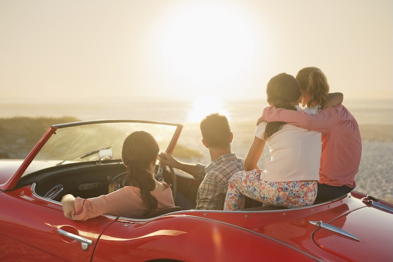 family in car wall art