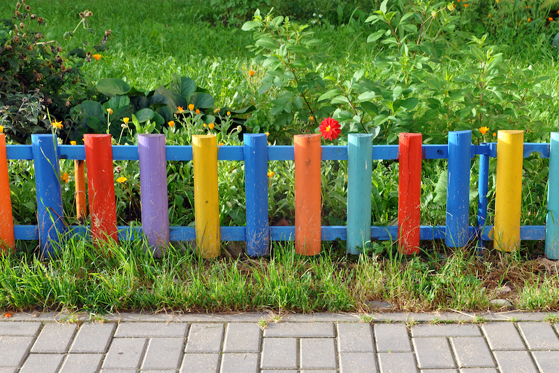 painted garden fence