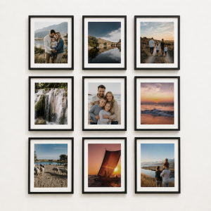 how to display family photos square grid