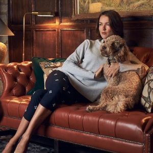 dog on chesterfield at lygon arms