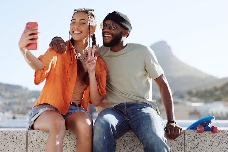 couple taking selfie