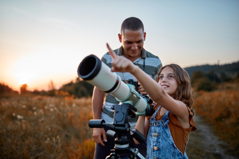 lighter evenings stargazing with dad